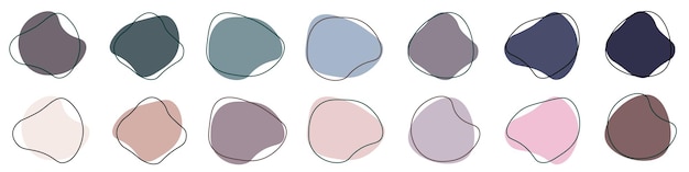 Conjunto de formas abstractas vectoriales objetos creativos de varias formas