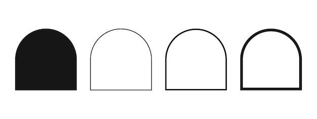 Conjunto de formas de arco y marcos plantillas en blanco para invitaciones de boda o tarjetas de felicitación