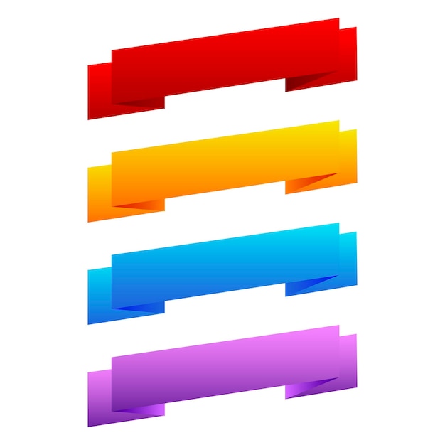 Conjunto de formas de bandera de bandera elementos de diseño Ilustración vectorial