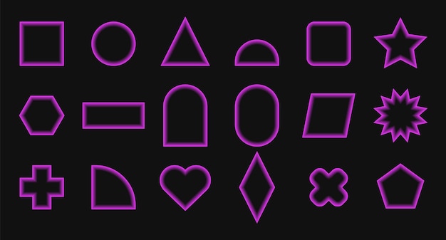 Conjunto de formas básicas geométricas con efecto de mezcla Ilustración vectorial de signos de símbolos de geometría básica