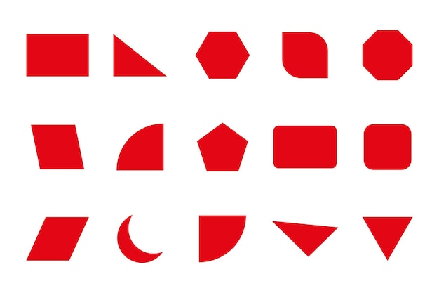 Conjunto de formas básicas geométricas planas vectoriales Poligonal icono de forma de figura básica minimalista de moda