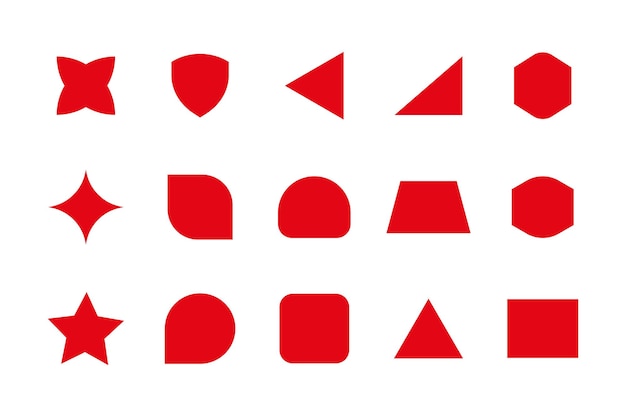 Conjunto de formas básicas geométricas planas vectoriales Poligonal icono de forma de figura básica minimalista de moda