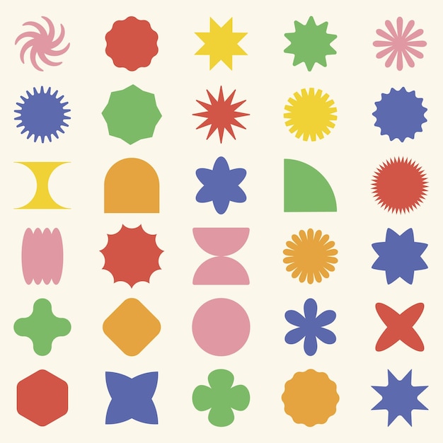 Conjunto de formas brutales Colección de elementos abstractos Ilustración vectorial