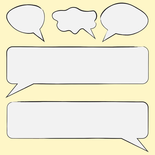 conjunto de formas de burbuja de habla doodle vector EPS 10