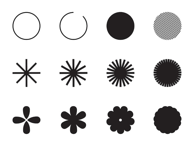 Conjunto de formas circulares diseño vectorial