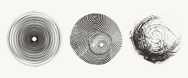 Conjunto de formas de círculo abstracto Elementos de diseño gráfico de semitonos de textura Grunge