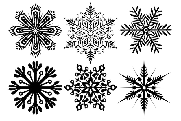 Vector conjunto de formas de copo de nieve