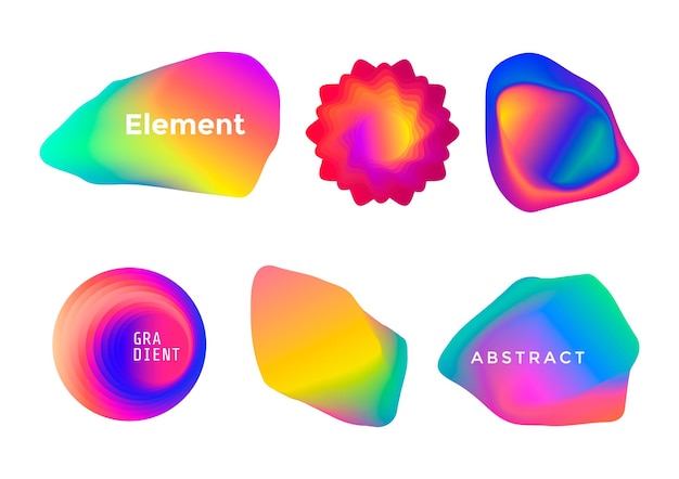 Conjunto de formas de diseño geométrico abstracto Formas de degradado para carteles de pancartas de espacio de copia de texto