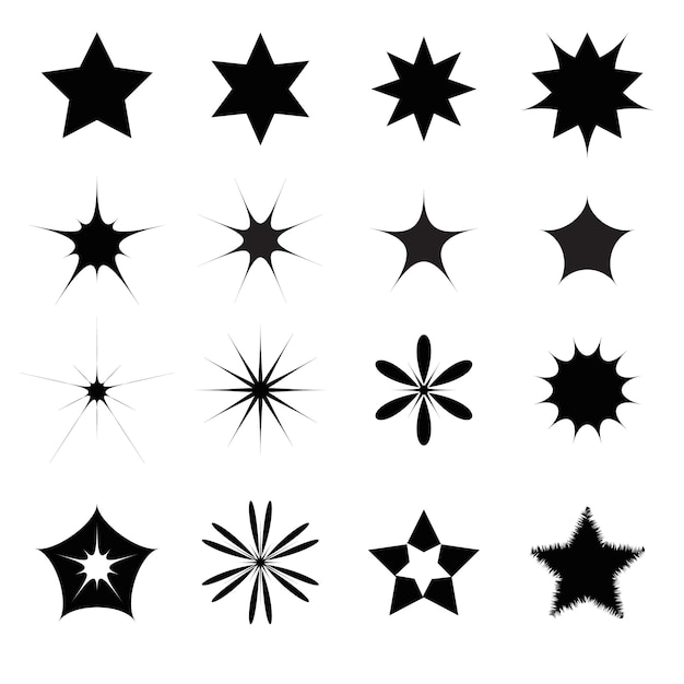 Vector un conjunto de formas de estrellas.