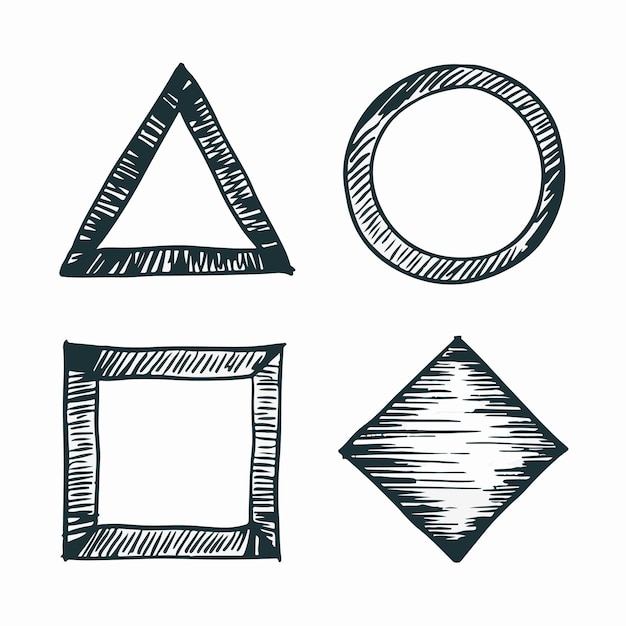 Conjunto de formas de flechas dibujadas a mano Ilustración vectorial