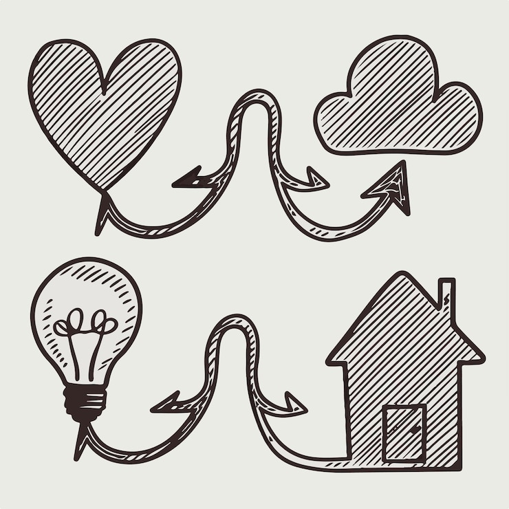 Vector conjunto de formas de flechas dibujadas a mano ilustración vectorial