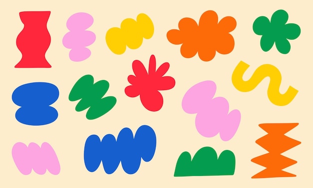 Conjunto de formas florales abstractas y coloridas