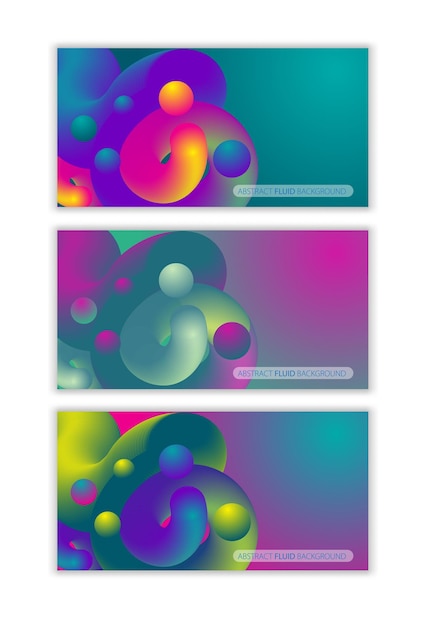 Conjunto de formas fluidas líquidas retorcidas de colores abstractos. elementos de diseño creativo