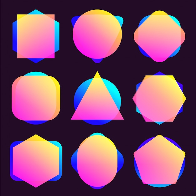 Conjunto de formas de forma libre de desenfoque abstracto
