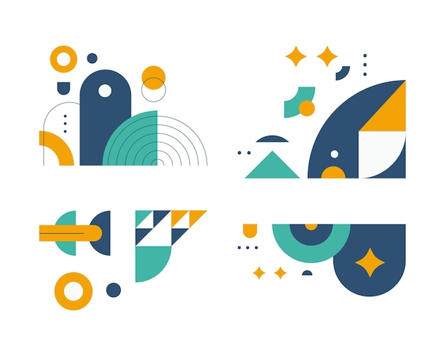 Conjunto de formas geométricas abstractas en estilo memphis Ilustración vectorial