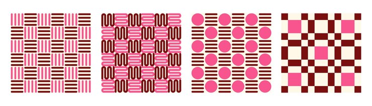 Vector conjunto de formas geométricas abstractas patrón fondo colección de elementos sin costura hechos de triángulos