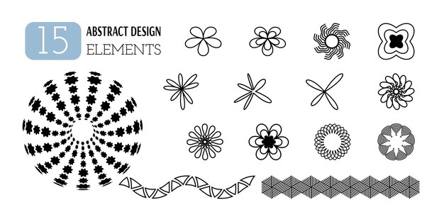 Conjunto de formas geométricas abstractas vectoriales Estética de Y2K Elementos de diseño minimalista de moda patrones figuras futuristas objetos 3d