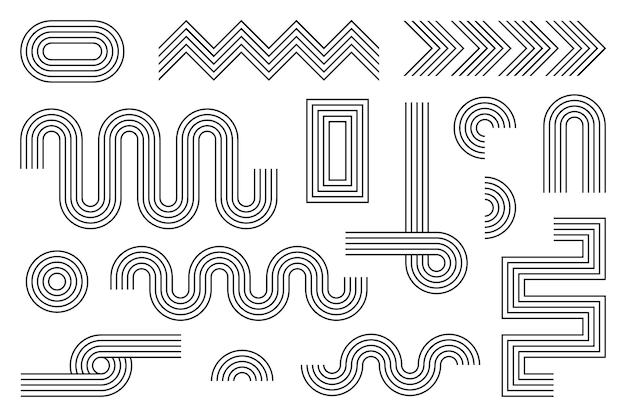 Conjunto de formas geométricas boho abstractas y estéticas