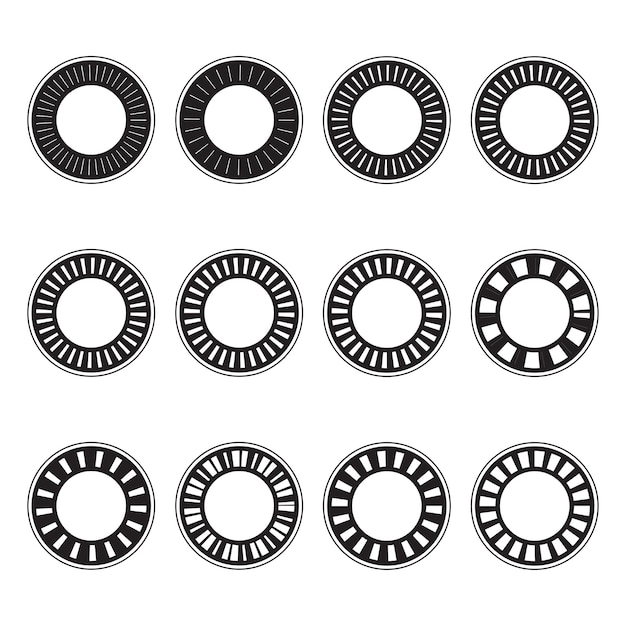 Conjunto de formas geométricas circulares y redondas de estilo minimalista iconos de círculos abstractos para el diseño de logotipos