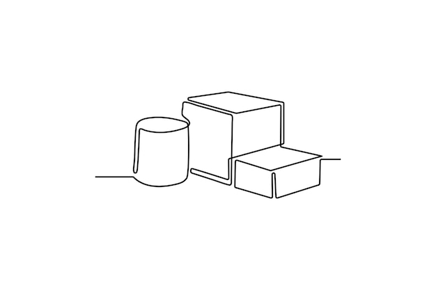 Conjunto de formas geométricas de dibujo continuo de una línea Concepto de forma geométrica Ilustración gráfica vectorial de diseño de dibujo de una sola línea