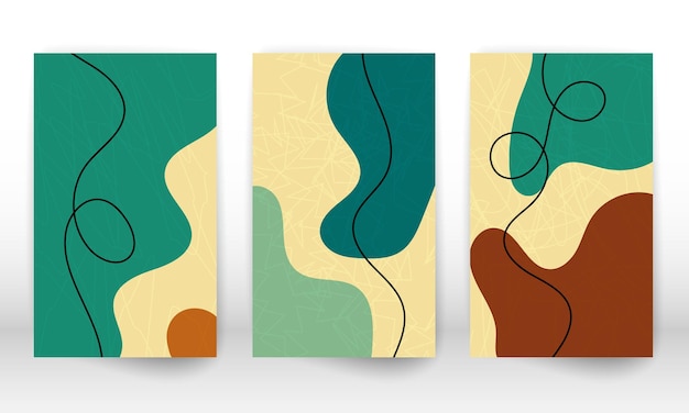 Conjunto de formas geométricas. Elementos de diseño de efecto de acuarela dibujados a mano abstractos. Impresión de arte moderno. Diseño contemporáneo con formas de garabatos.