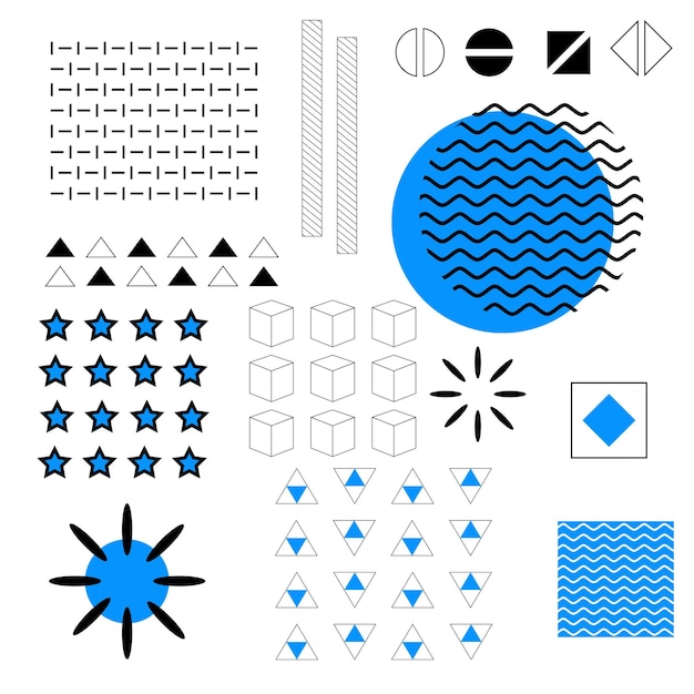 Conjunto de formas geométricas vectoriales Elementos abstractos