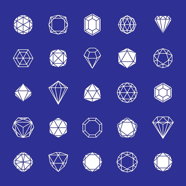 Conjunto de formas gráficas abstractas vectoriales mejor para usar como logotipo de desarrollo empresarial. Concepto de diseño publicitario, icono de piedras preciosas.