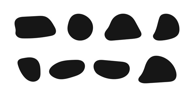 Conjunto de formas irregulares manchas orgánicas manchas de tinta líquida burbujas distorsionadas texturas