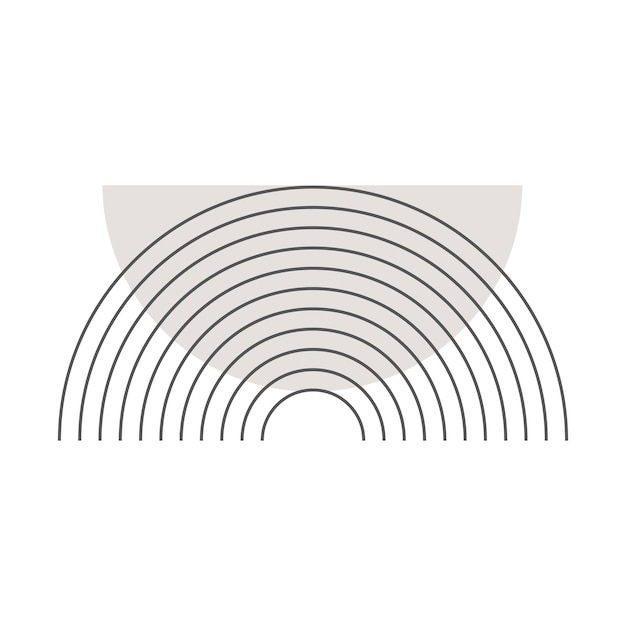 Conjunto de formas de línea mínima de mediados de siglo Figuras lineales geométricas