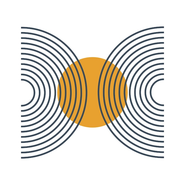 Conjunto de formas de línea mínima de mediados de siglo Figuras lineales geométricas