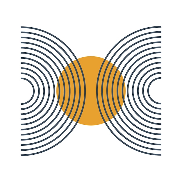 Conjunto de formas de línea mínima de mediados de siglo figuras lineales geométricas