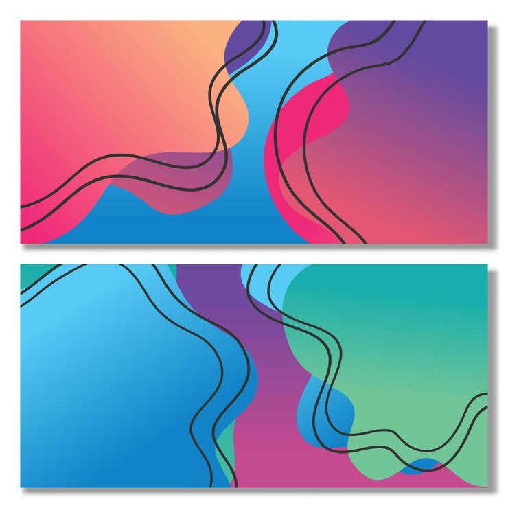 Vector conjunto de formas líquidas abstractas diseño fluido formas abstractas de gradiente líquido gráfico moderno