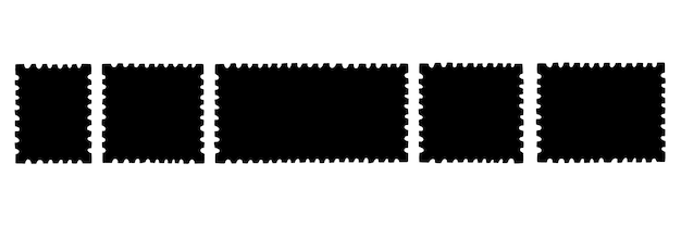 Conjunto de formas negras para sellos postales