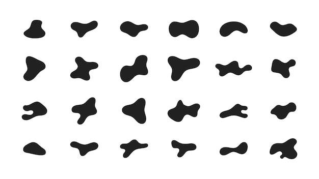 Conjunto de formas orgánicas líquidas negras Vector EPS 10