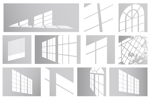 Conjunto de formas de sombras para diseño de interiores