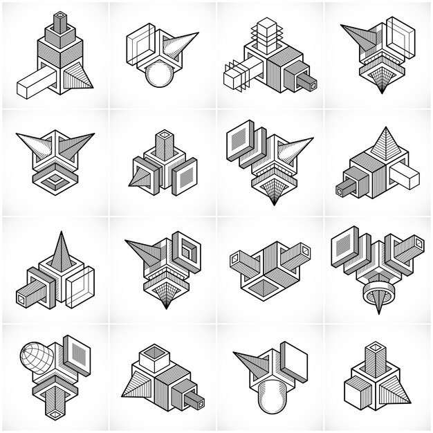Conjunto de formas vectoriales abstractas isométricas.