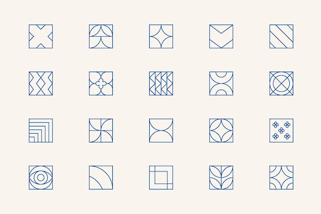 Conjunto de formas vectoriales geométricas lineales