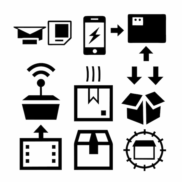 conjunto de formularios electrónicos de embalaje