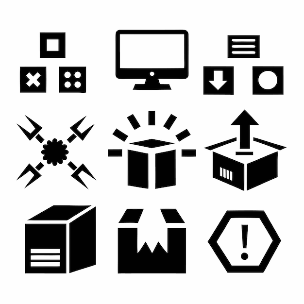 conjunto de formularios electrónicos de embalaje