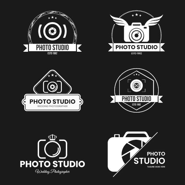 Vector conjunto, de, fotografía, logotipo