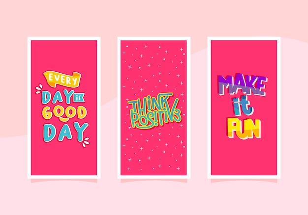 Conjunto de frases motivacionales vector gratuito