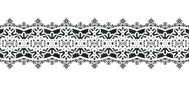 Conjunto de fronteras sin costuras étnicas de estilo ornamento