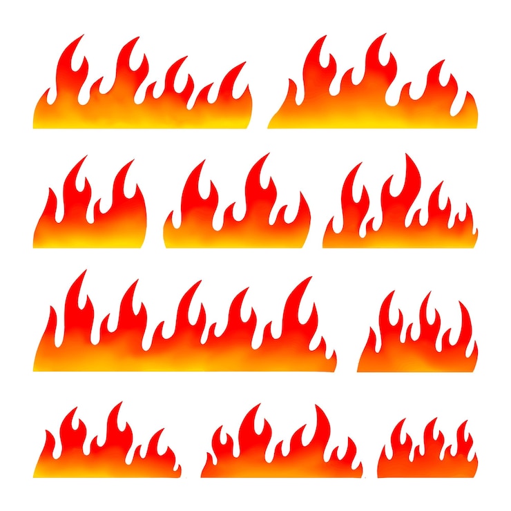 Vector conjunto de fronteras de fuego vector