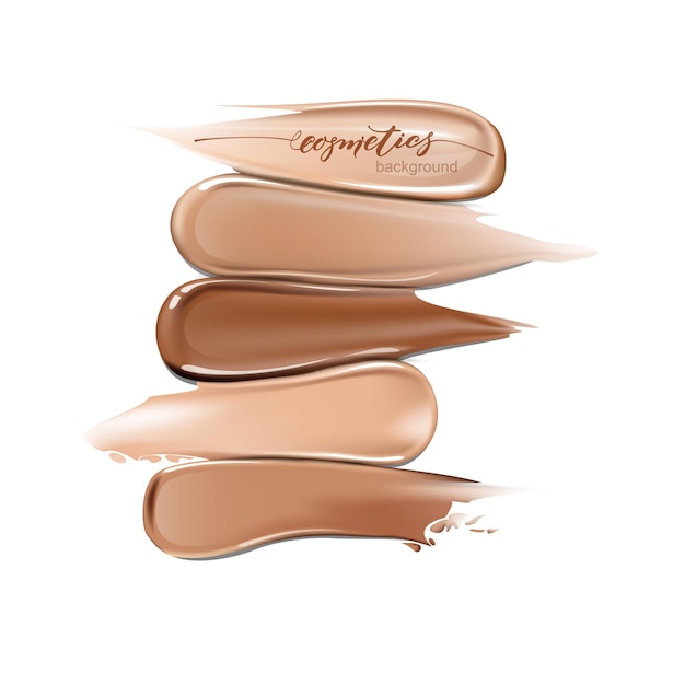 Conjunto de frotis de fondo de belleza y cosmética de la Fundación Uso para folleto de banner de volante publicitario
