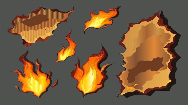 un conjunto de fuego y llamas