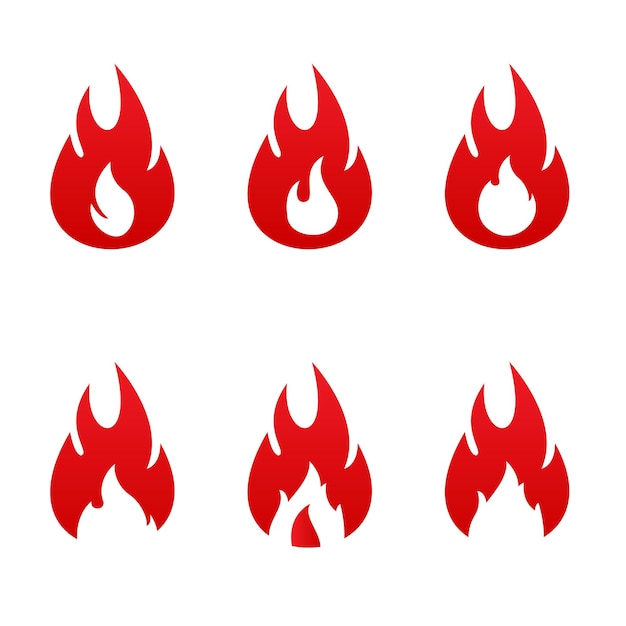 Conjunto de fuego Vector plantilla leña logo vector ilustración