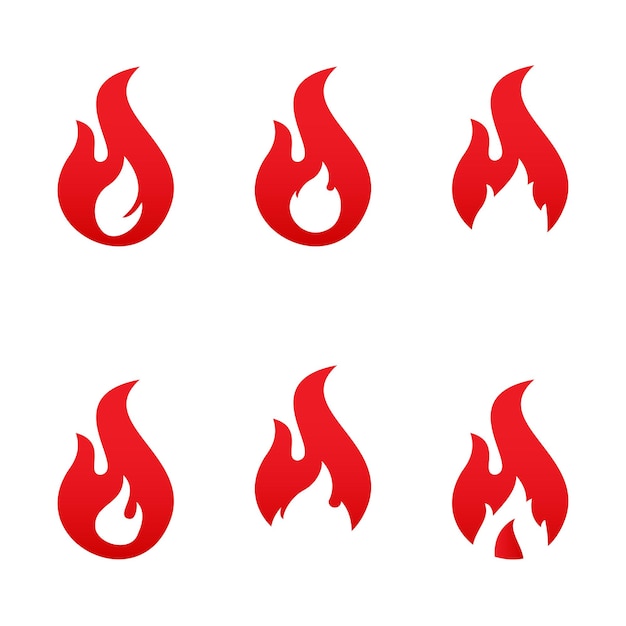 Conjunto de fuego Vector plantilla leña logo vector ilustración