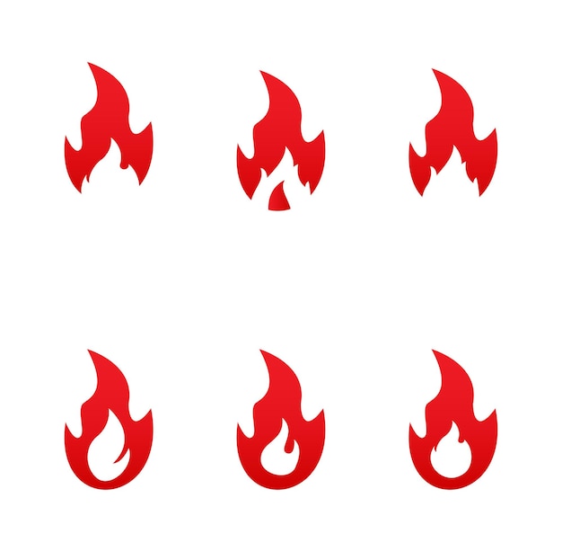 Conjunto de fuego Vector plantilla leña logo vector ilustración