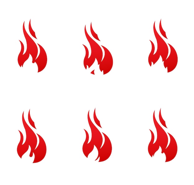 Conjunto de fuego Vector plantilla leña logo vector ilustración