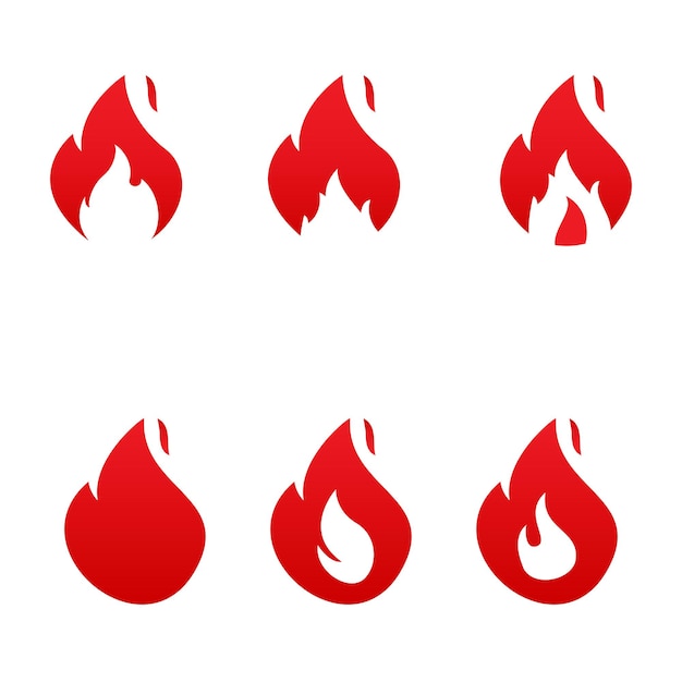Conjunto de fuego Vector plantilla leña logo vector ilustración